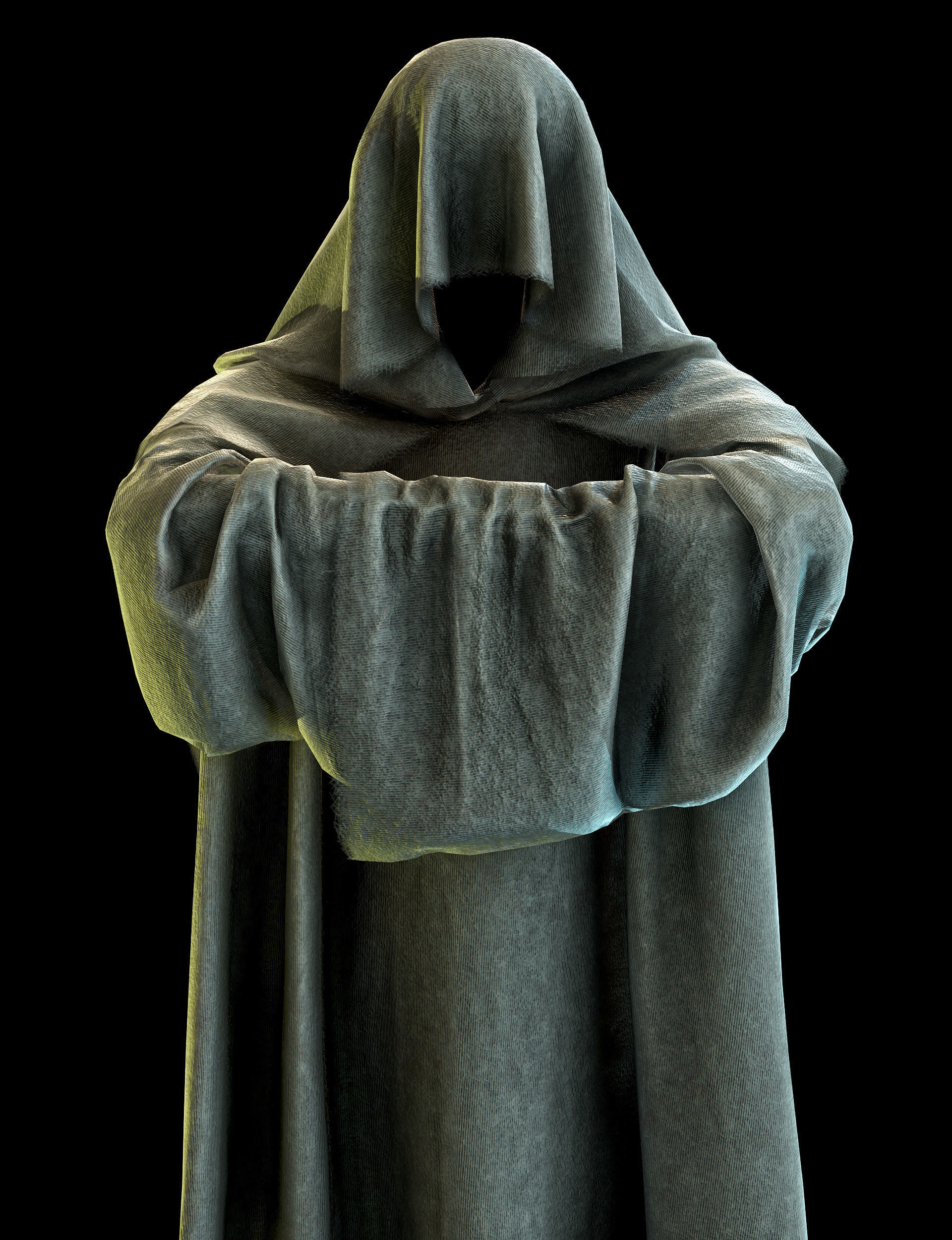 Game-Ready Monk man in cloak Low-poly 3D model_1