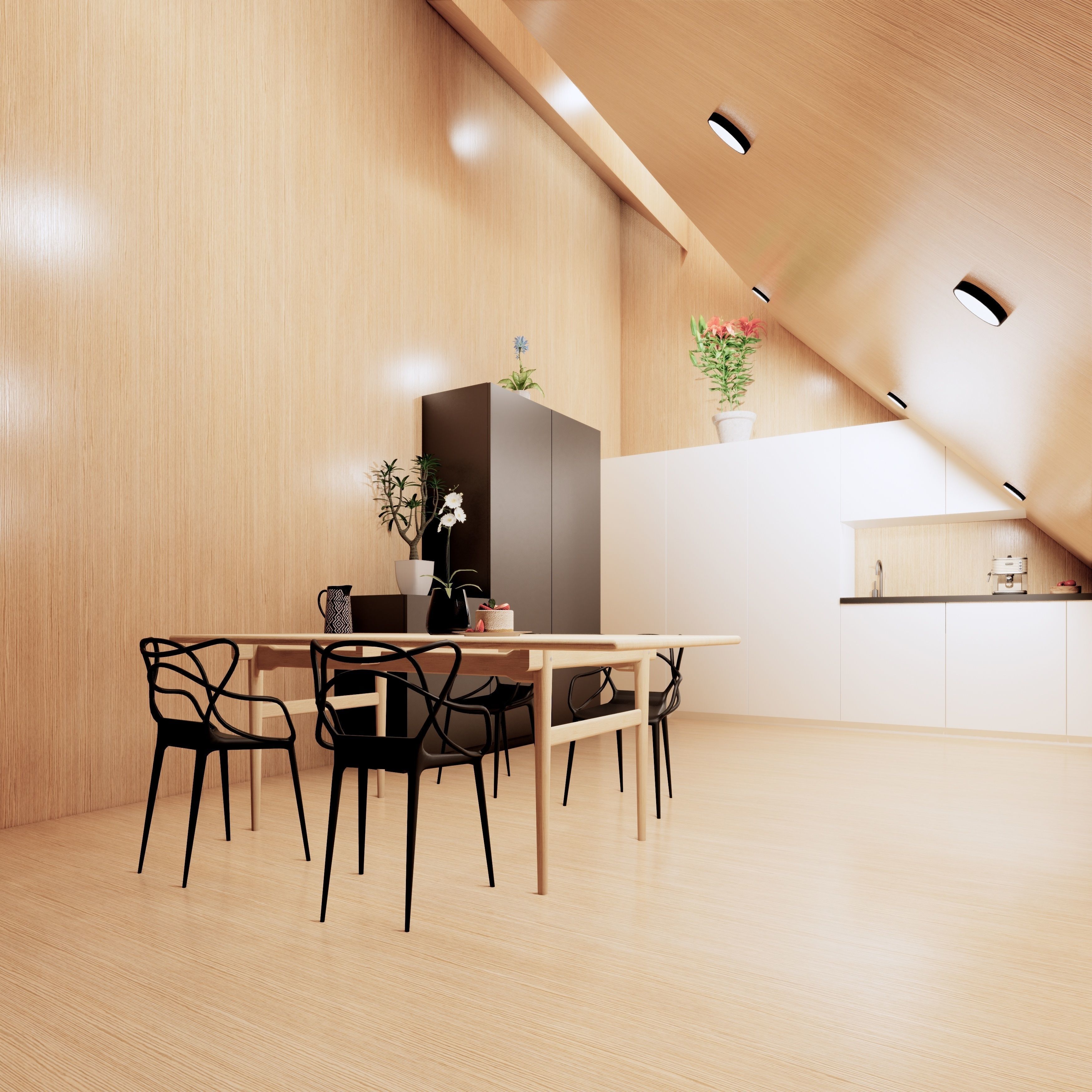 Modern Tree House 3 Low-poly 3D model_8