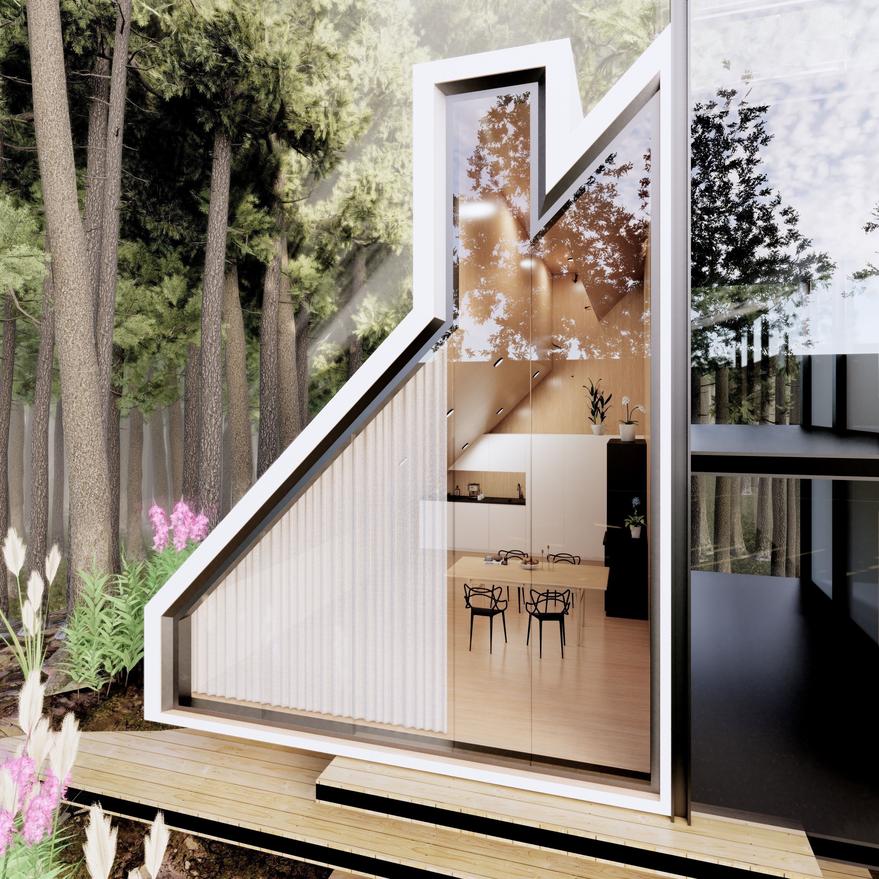 Modern Tree House 3 Low-poly 3D model_5