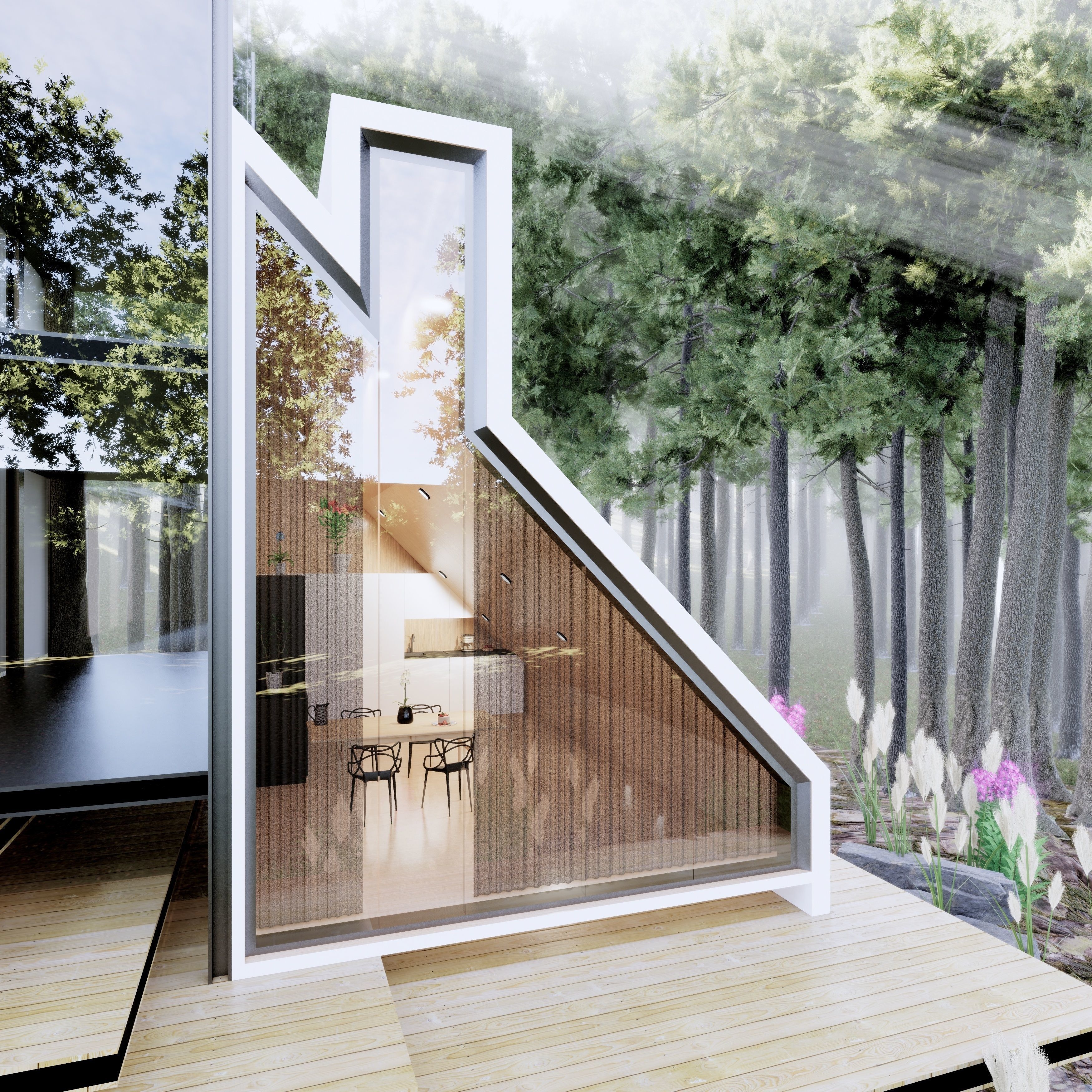 Modern Tree House 3 Low-poly 3D model_7