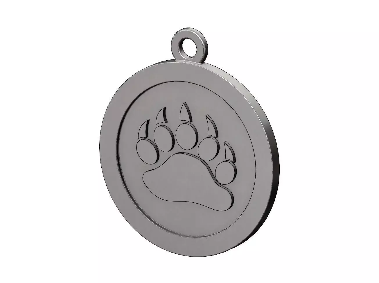 Bear paw pendant 3D print model