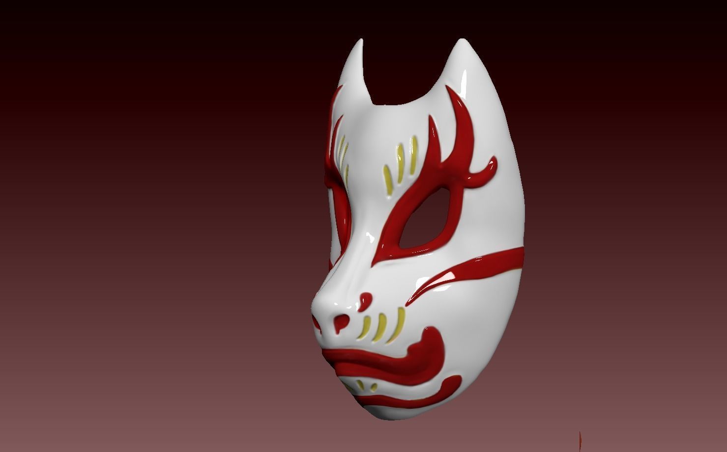 Ghost Of Tsushima - Tomoe Kitsune Mask 3D print model_8