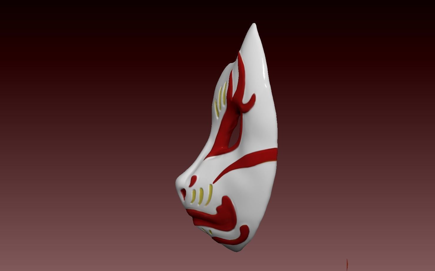 Ghost Of Tsushima - Tomoe Kitsune Mask 3D print model_7