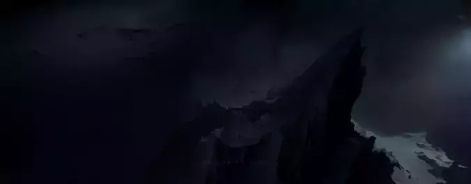 Terrain mountain with moon in sky