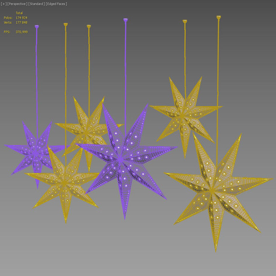 Christmas decor - Swedish stars 3D model_7