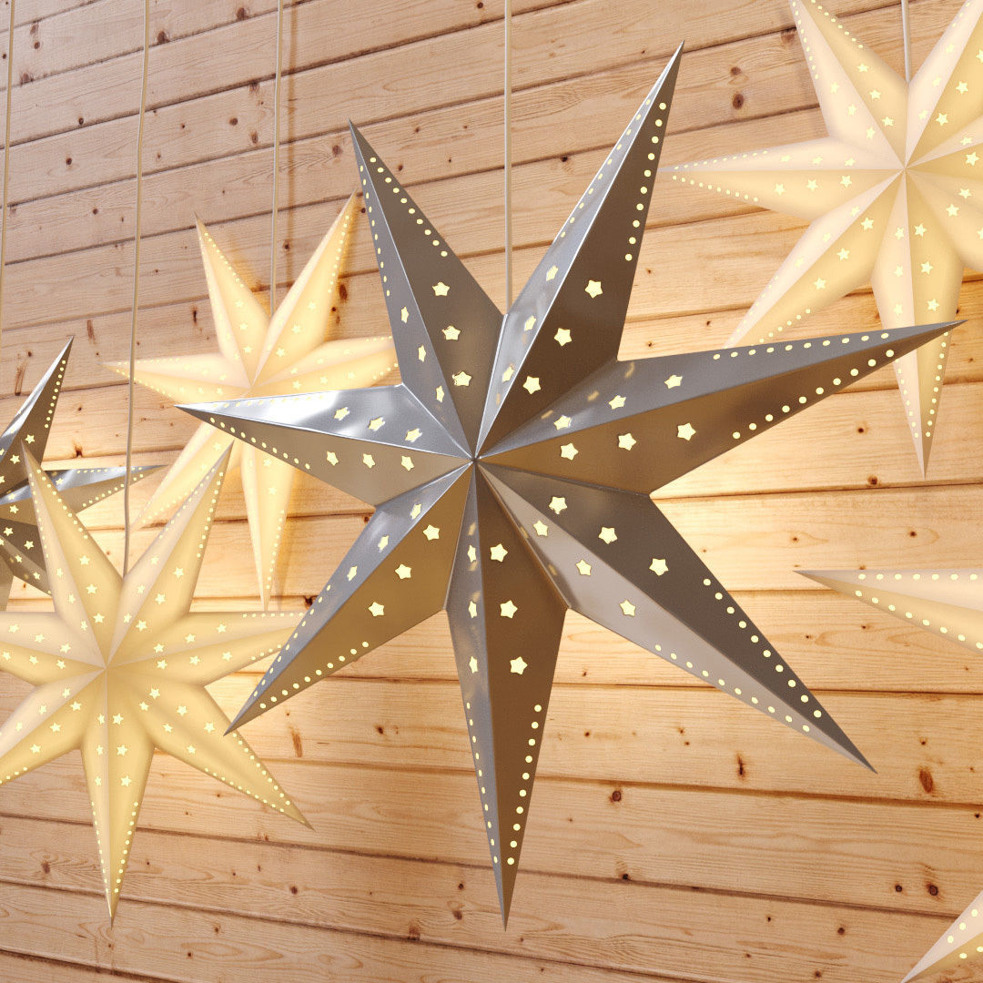 Christmas decor - Swedish stars 3D model_1