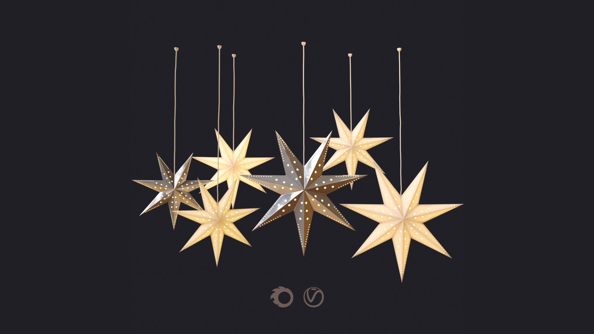 Christmas decor - Swedish stars 3D model_0