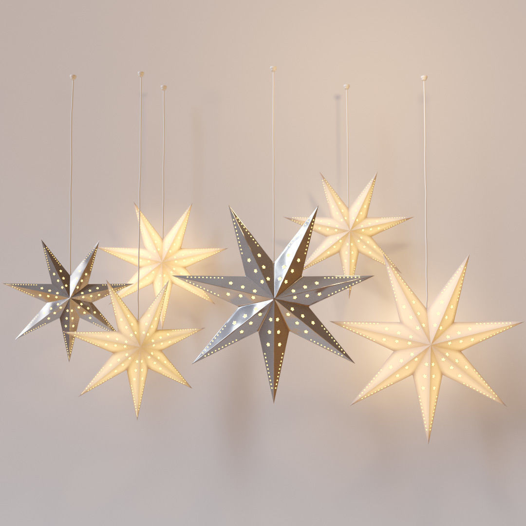 Christmas decor - Swedish stars 3D model_3