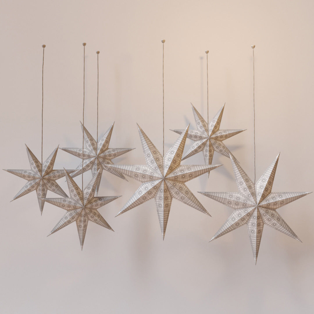 Christmas decor - Swedish stars 3D model_5