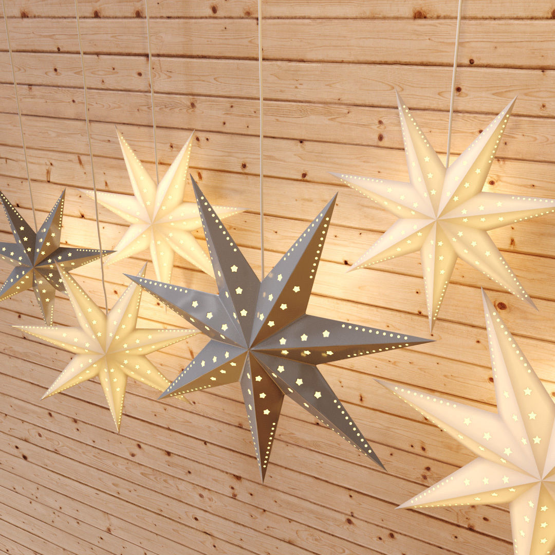 Christmas decor - Swedish stars 3D model_2