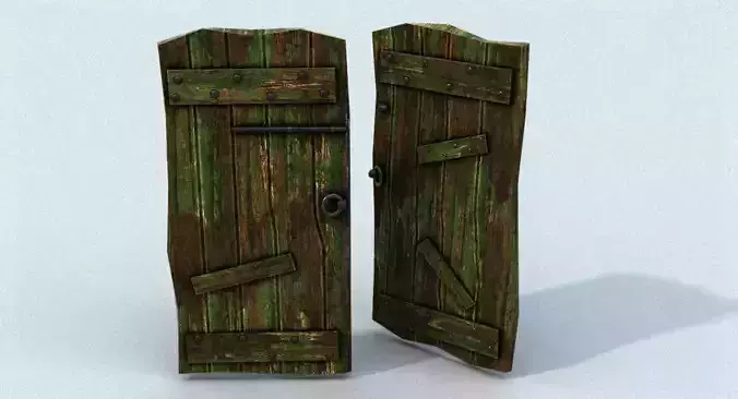 Old Wooden Green Door