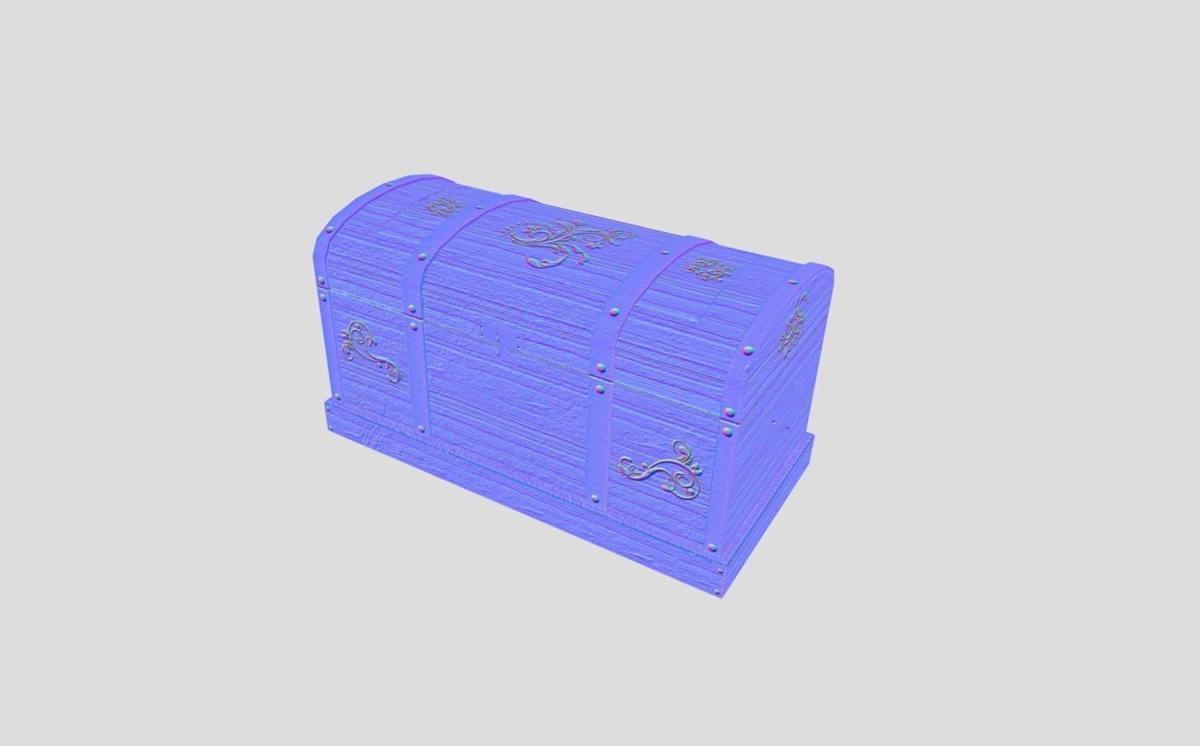 Fantasy Trunk Low-poly 3D model_10