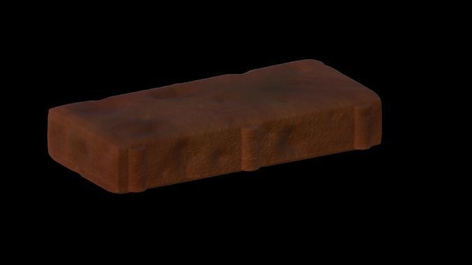 Construction Brick Aged Low-poly 3D model