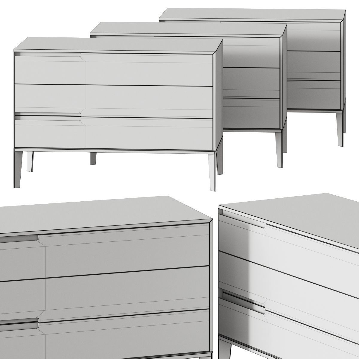 Natuzzi Mondrian Sideboards 3D model_1