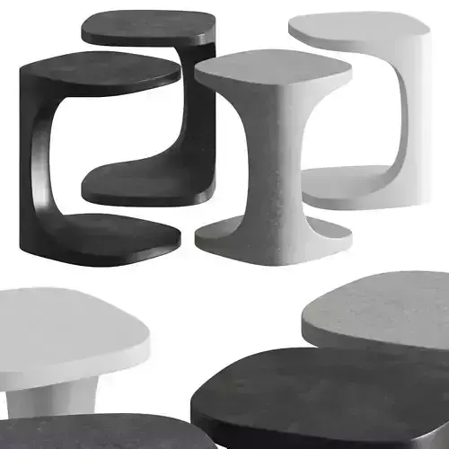 Kristalia Font Side and Coffee Tables 3D model