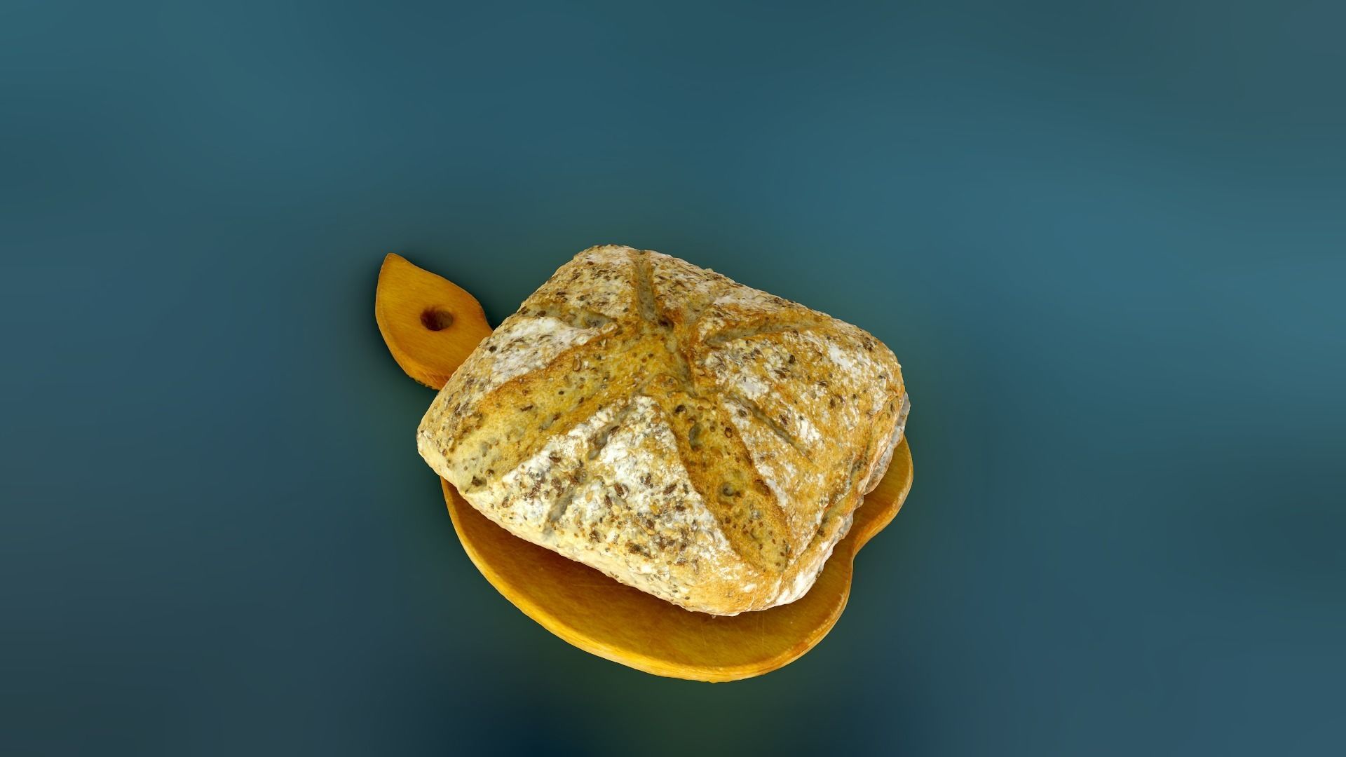 Loaf of Bran Bread Low-poly 3D model_2