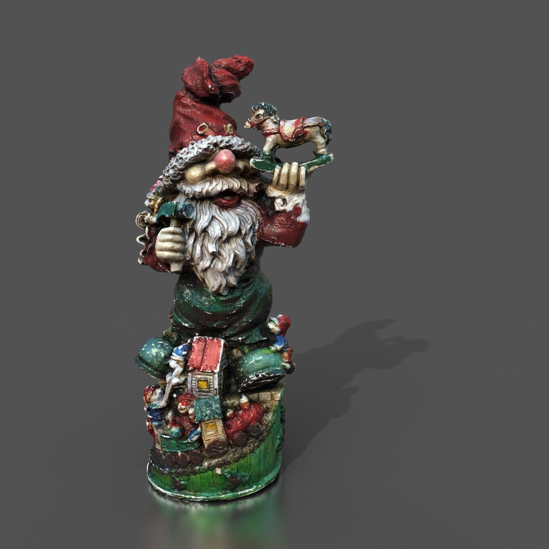 Garden Gnome Low-poly 3D model_3