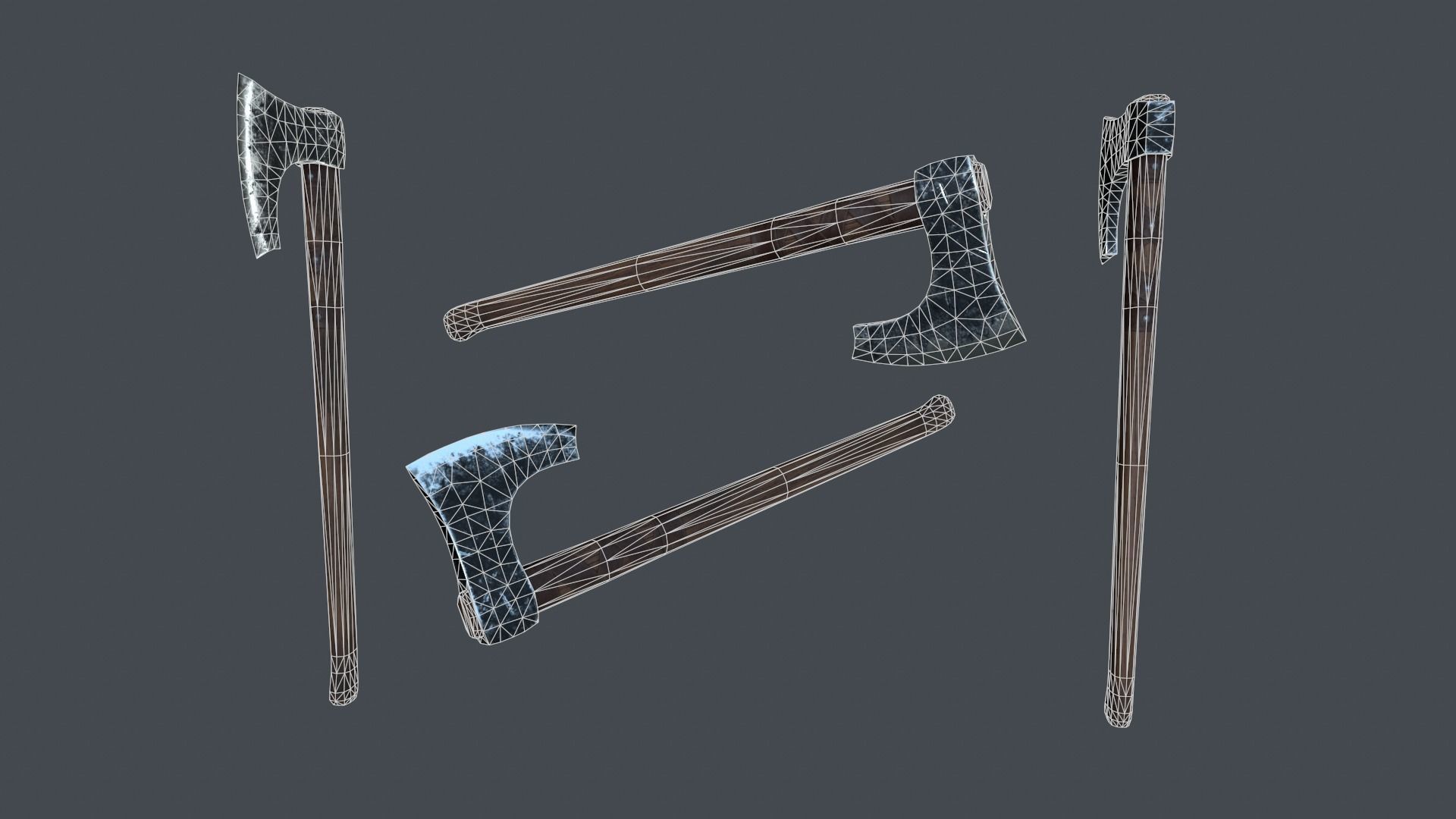 Viking Axe Low-poly 3D model_2