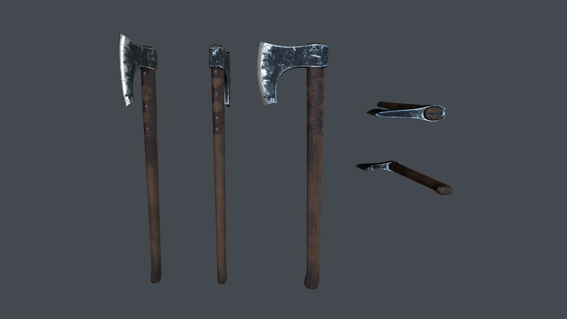 Viking Axe Low-poly 3D model_4