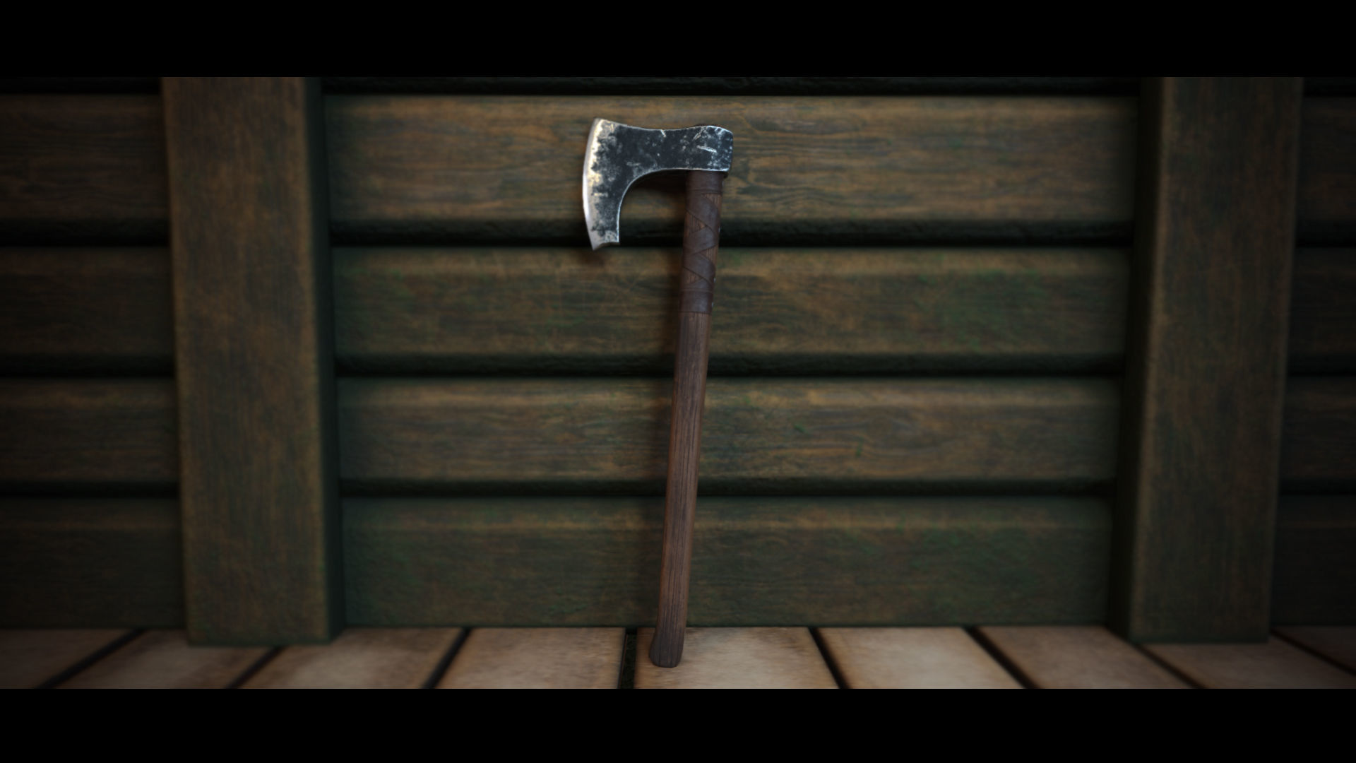 Viking Axe Low-poly 3D model_0