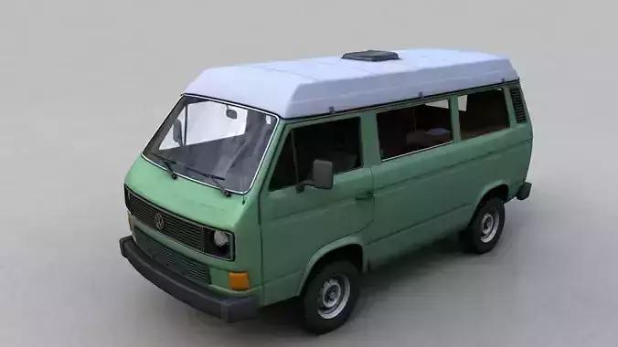 VOLKSWAGEN T3 TRANSPORTER SYNCRO 4X4 1986 Low-poly 3D model