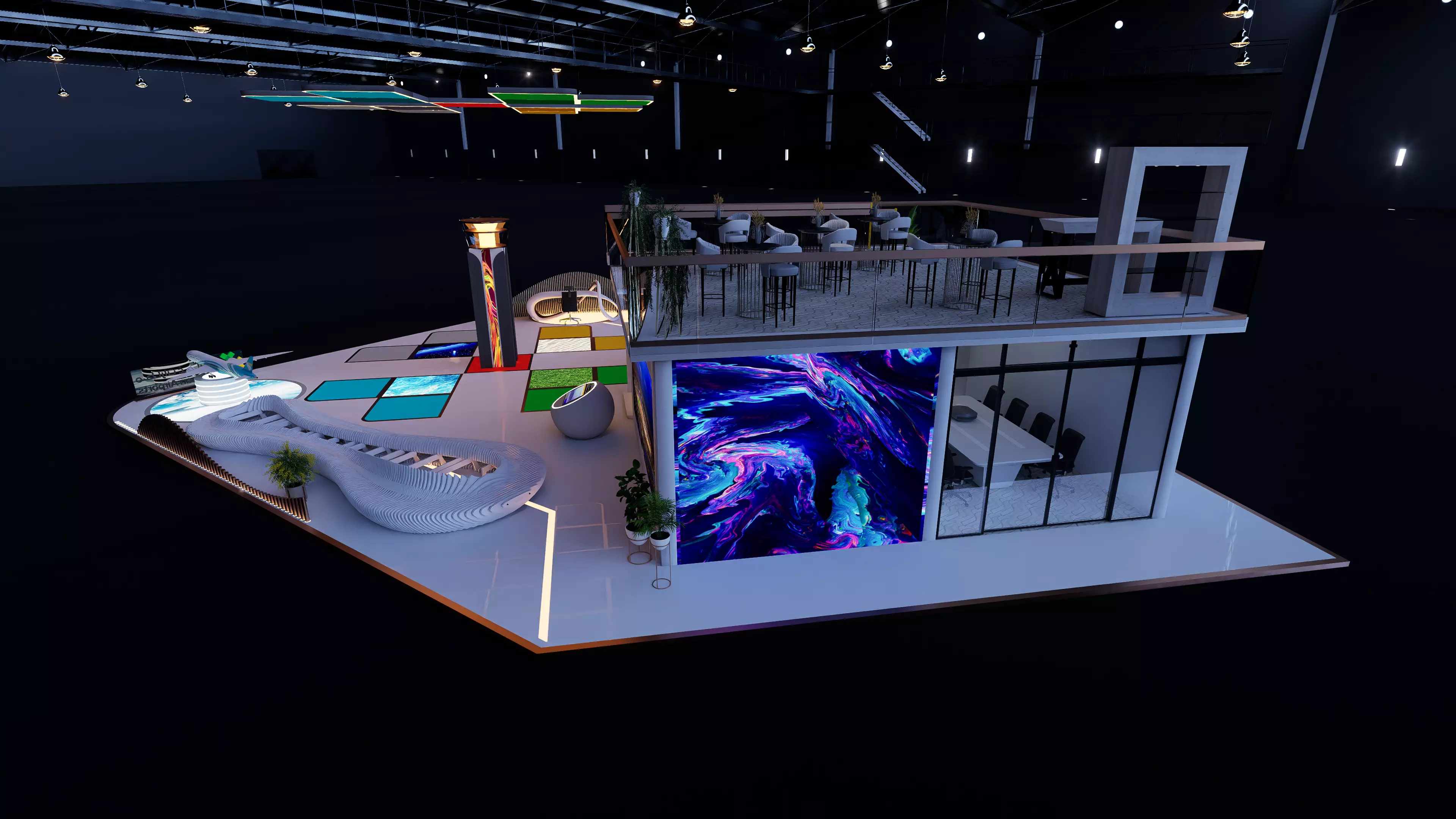 Exhibition Airports Booth 3D model_3