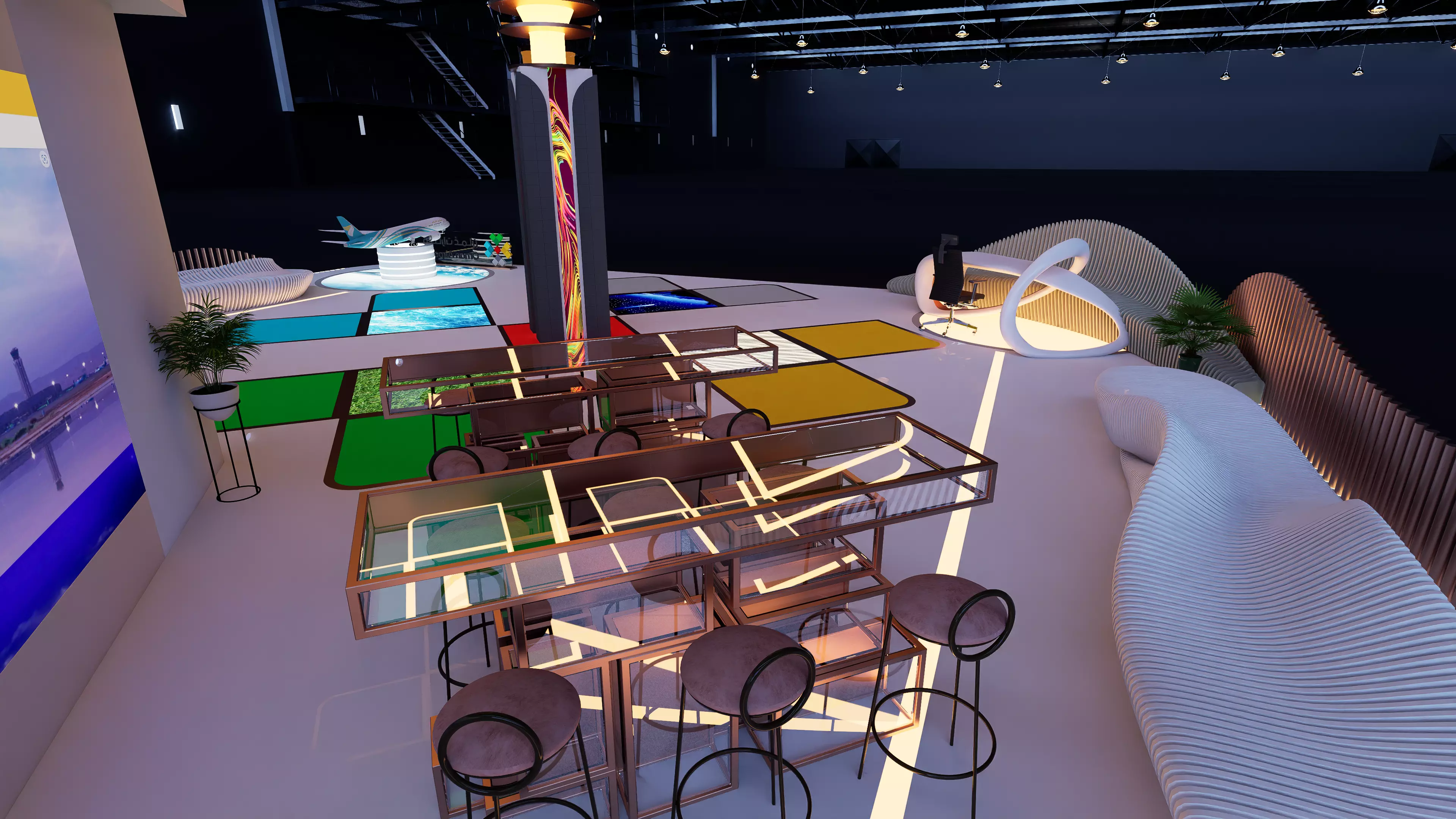 Exhibition Airports Booth 3D model_10