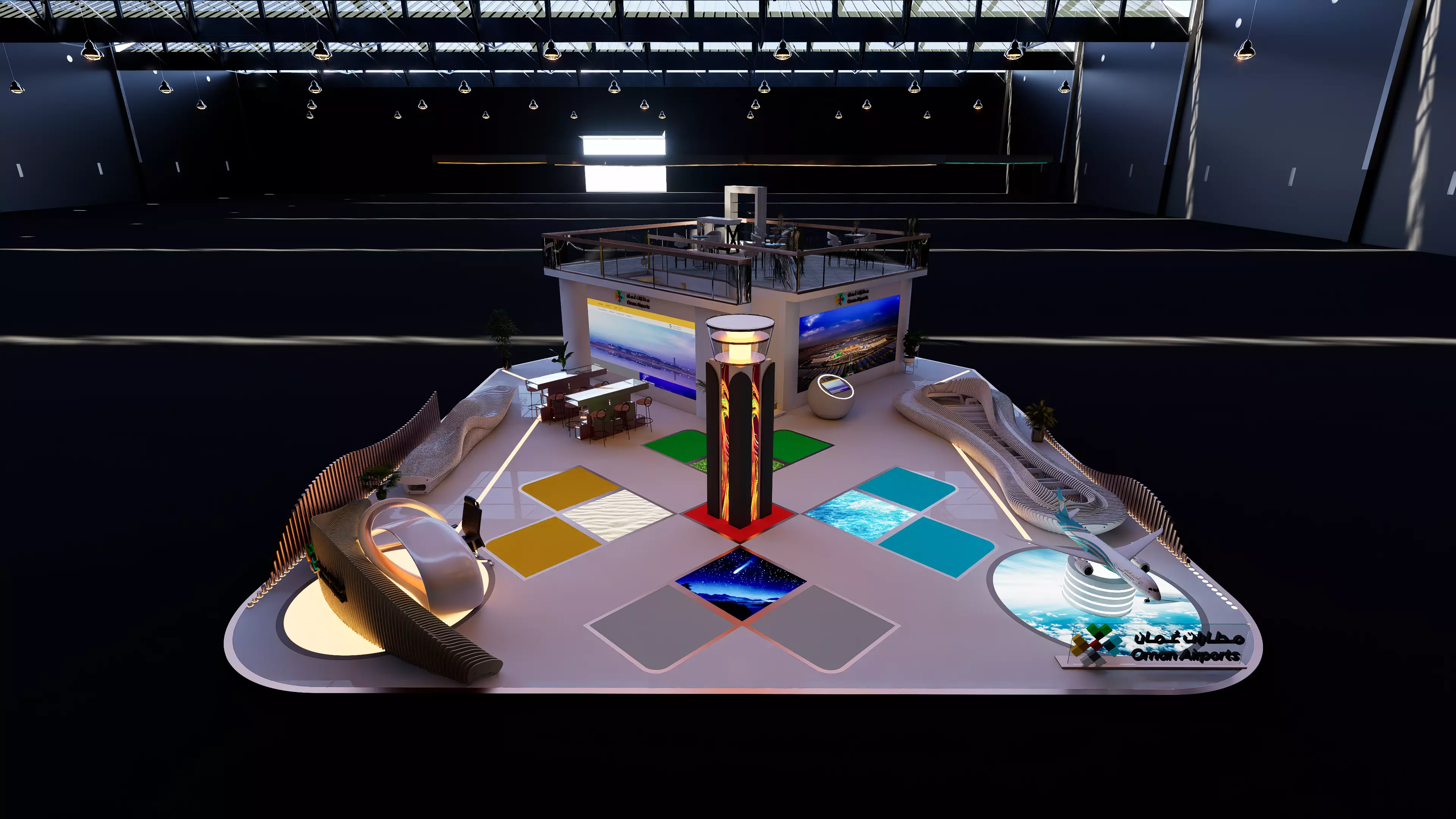 Exhibition Airports Booth 3D model_1
