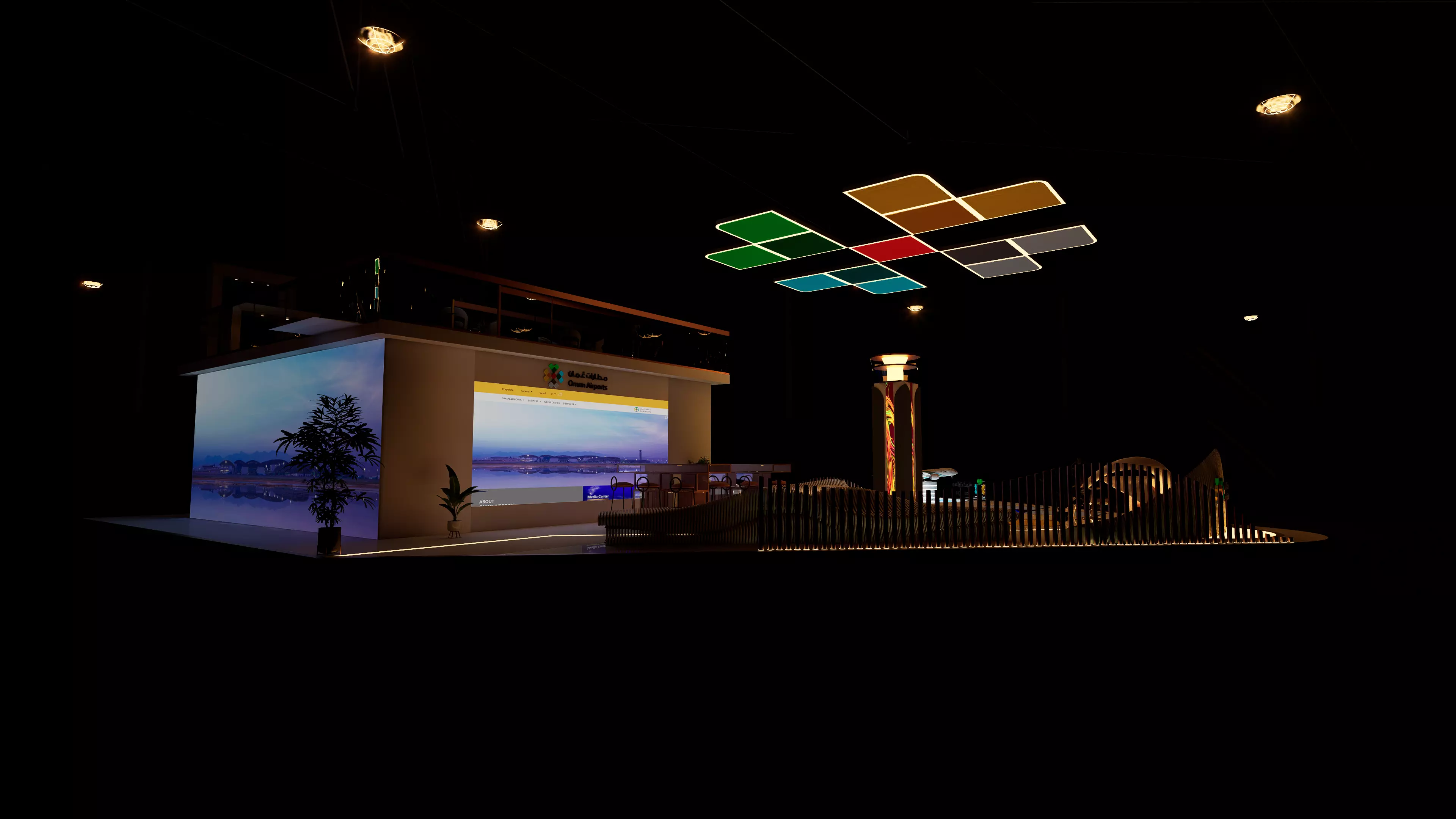 Exhibition Airports Booth 3D model_13