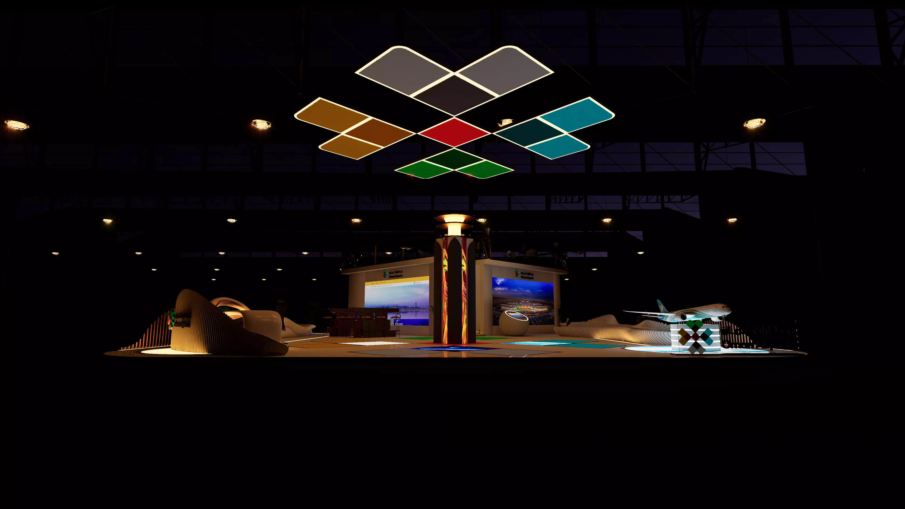 Exhibition Airports Booth 3D model_0