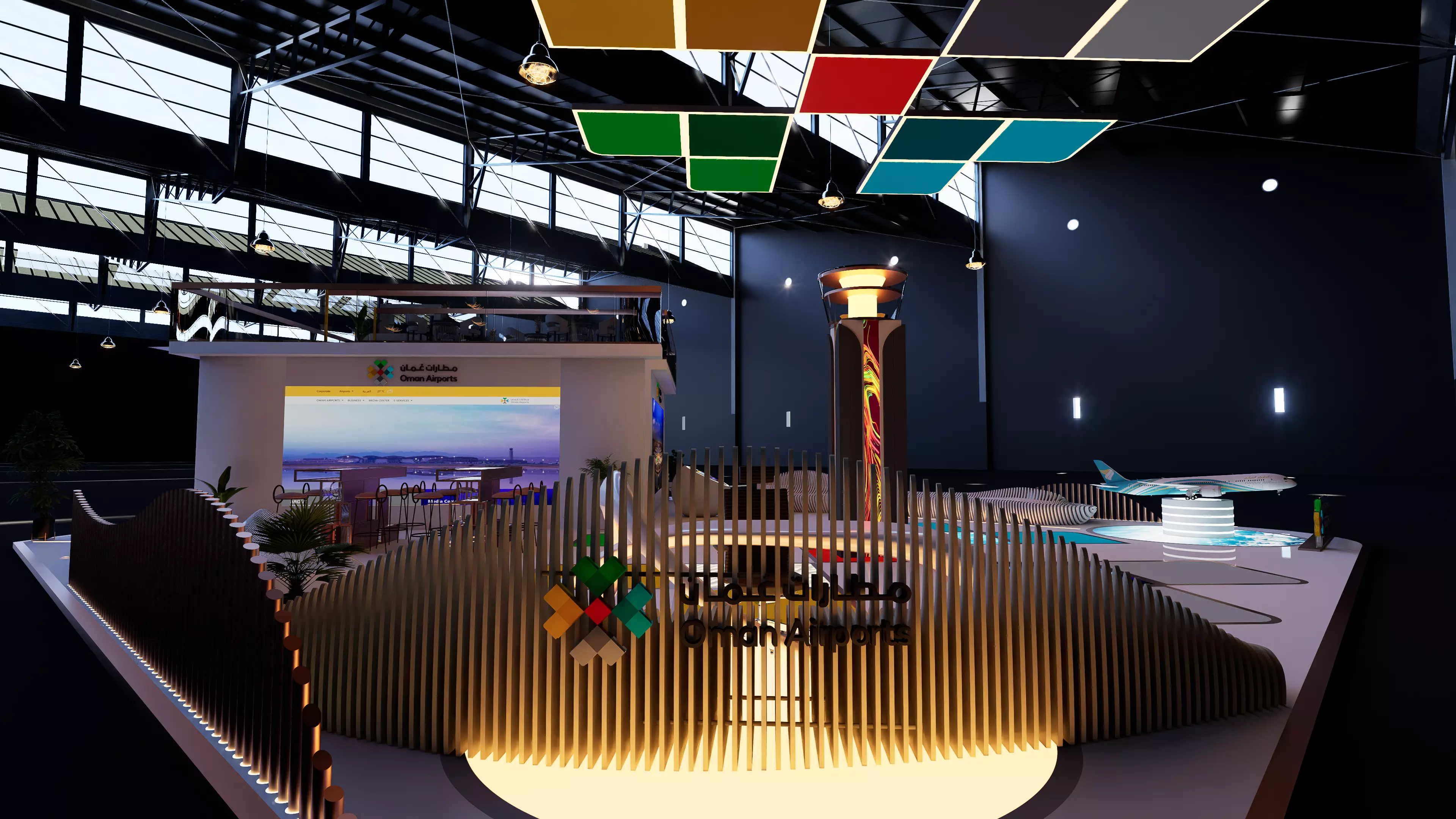 Exhibition Airports Booth 3D model_8