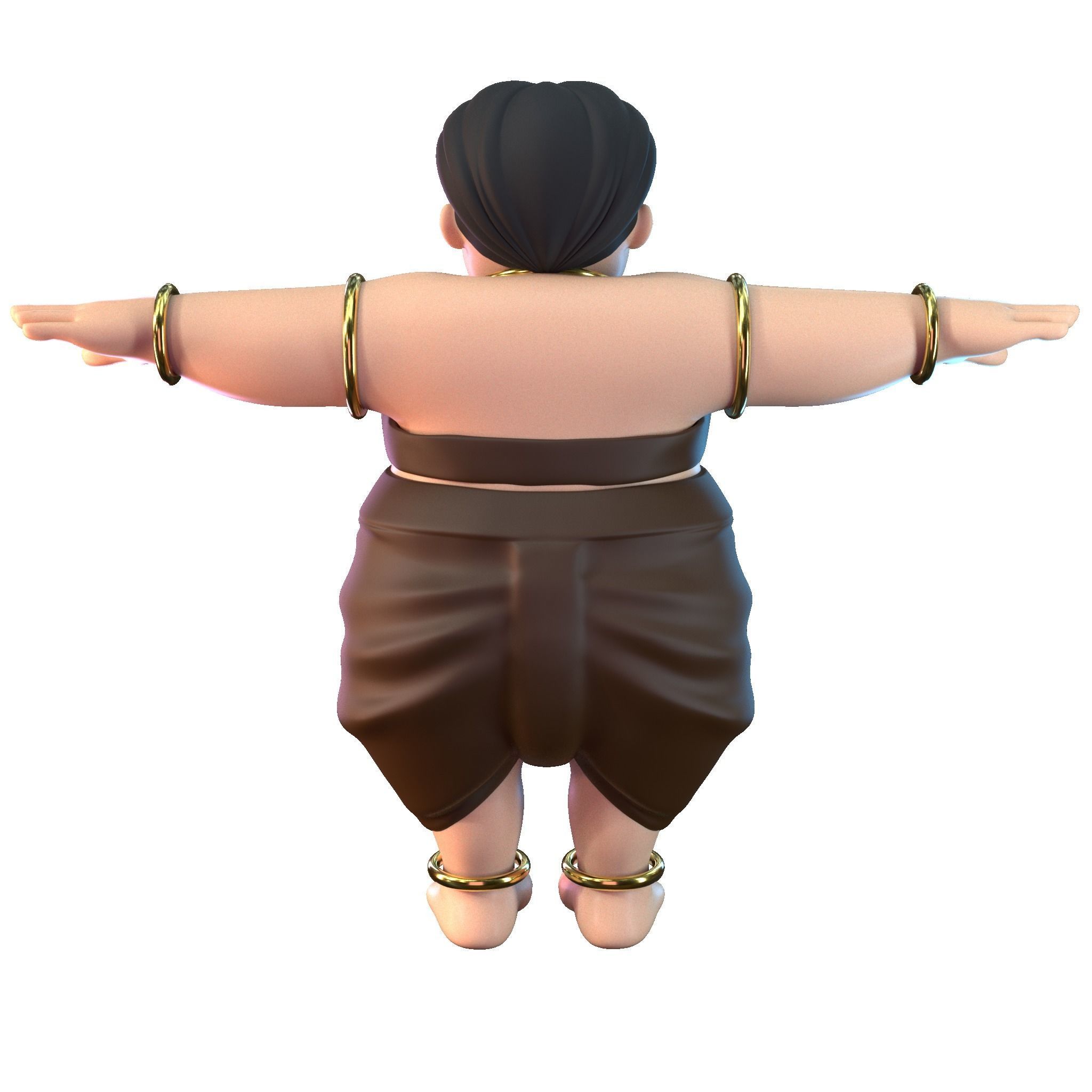Fat Woman Villager 3D model_2