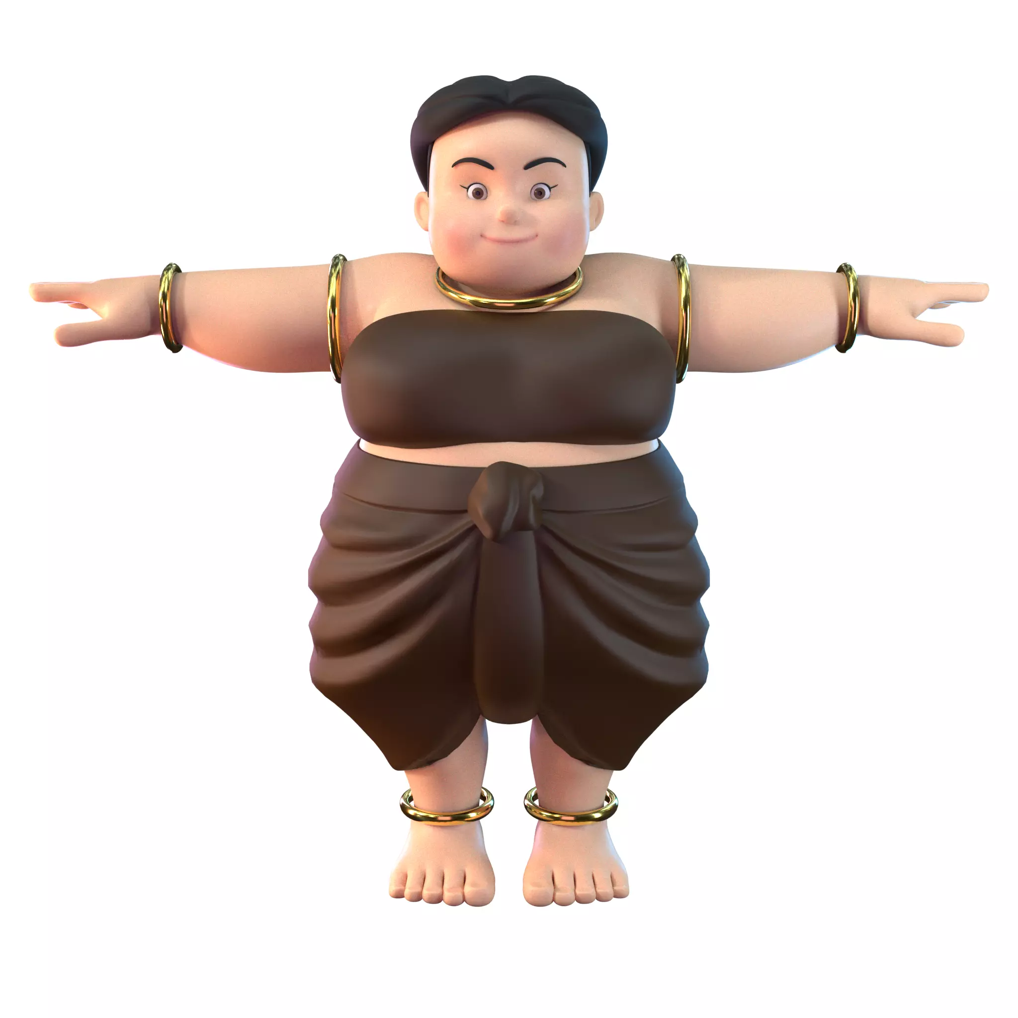 Fat Woman Villager 3D model_0