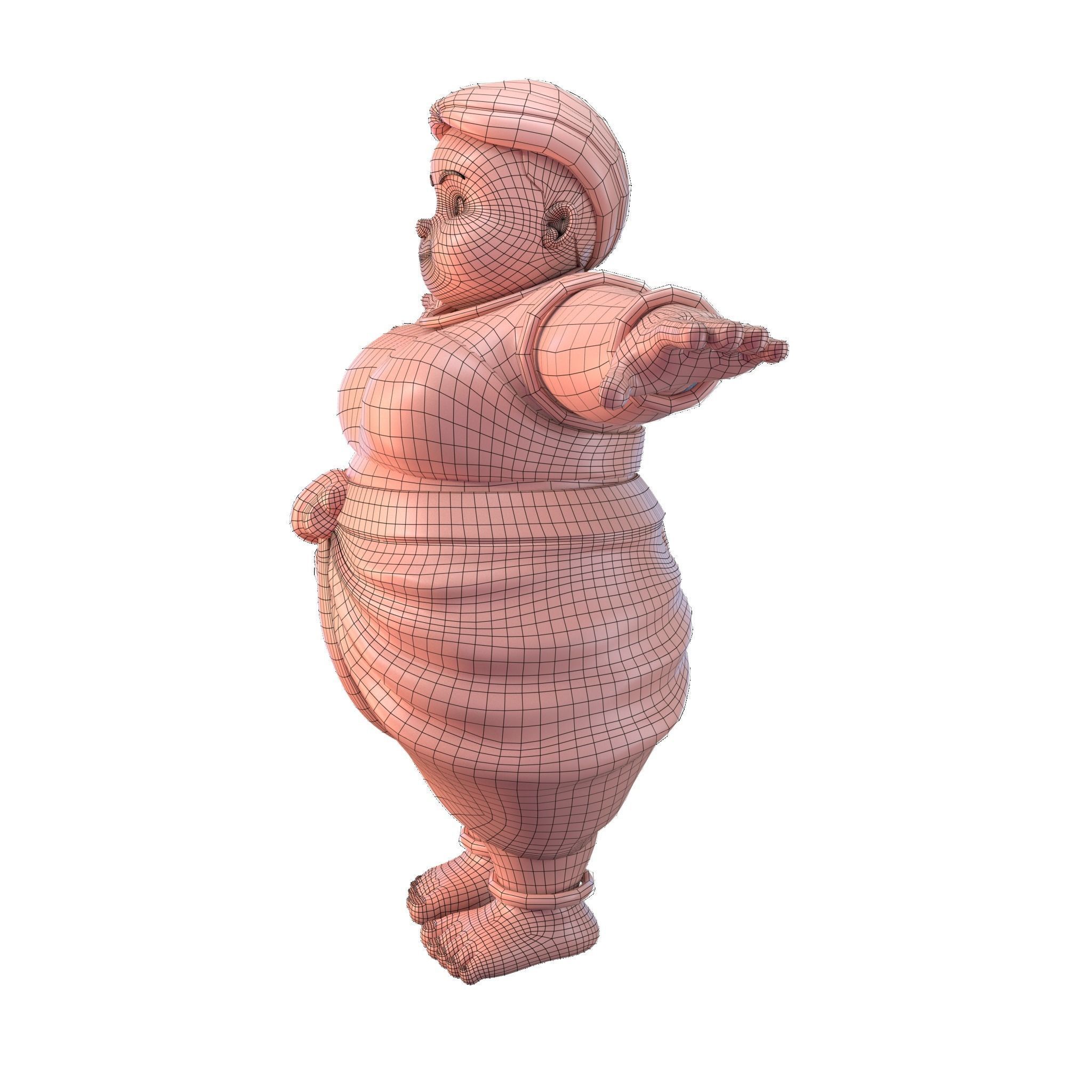 Fat Woman Villager 3D model_11
