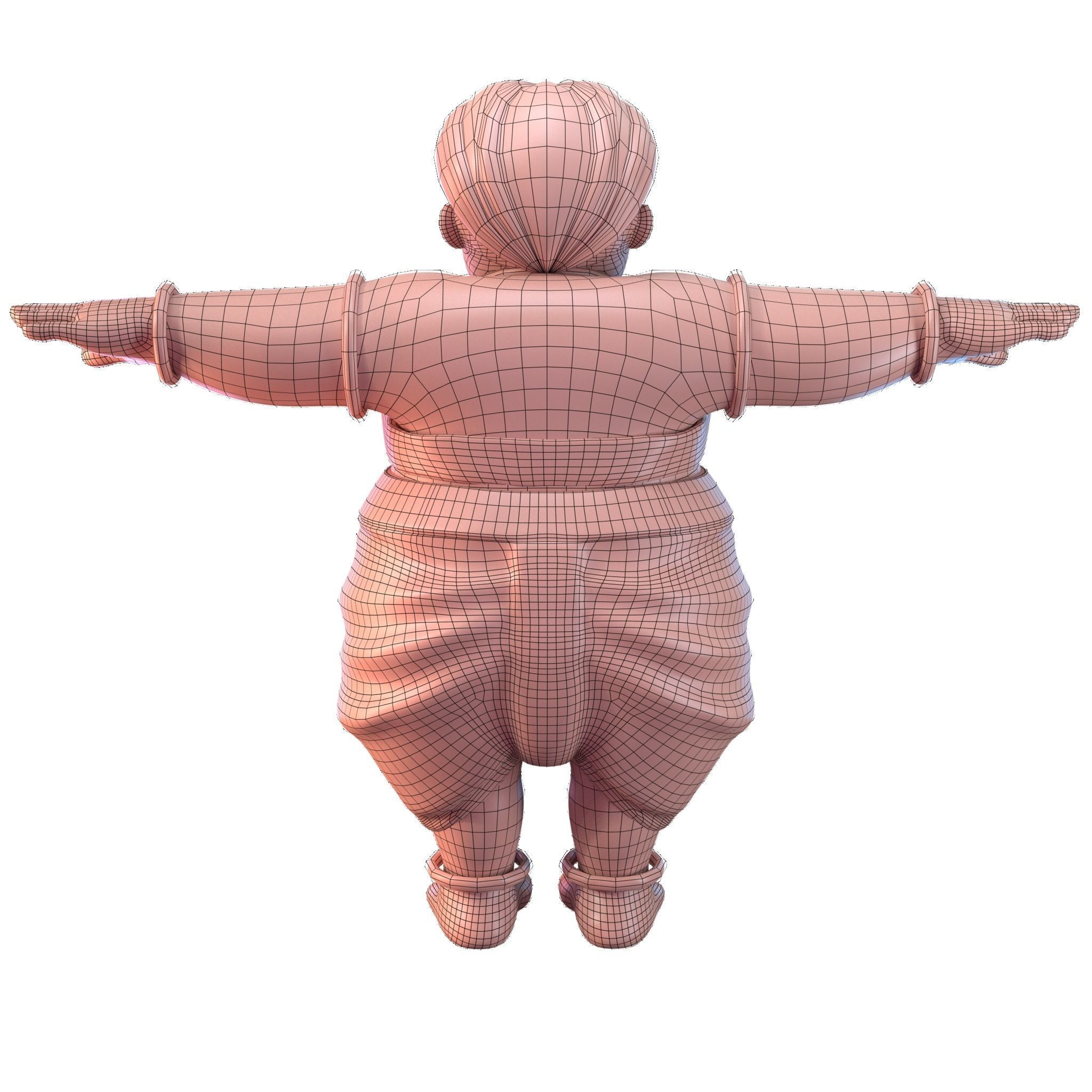 Fat Woman Villager 3D model_10