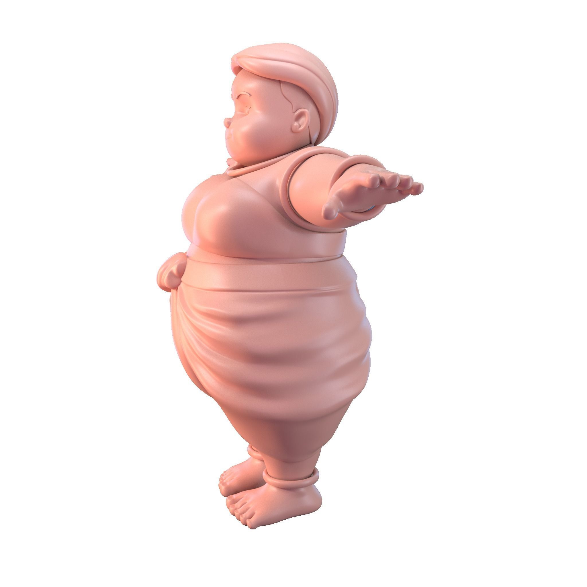 Fat Woman Villager 3D model_6