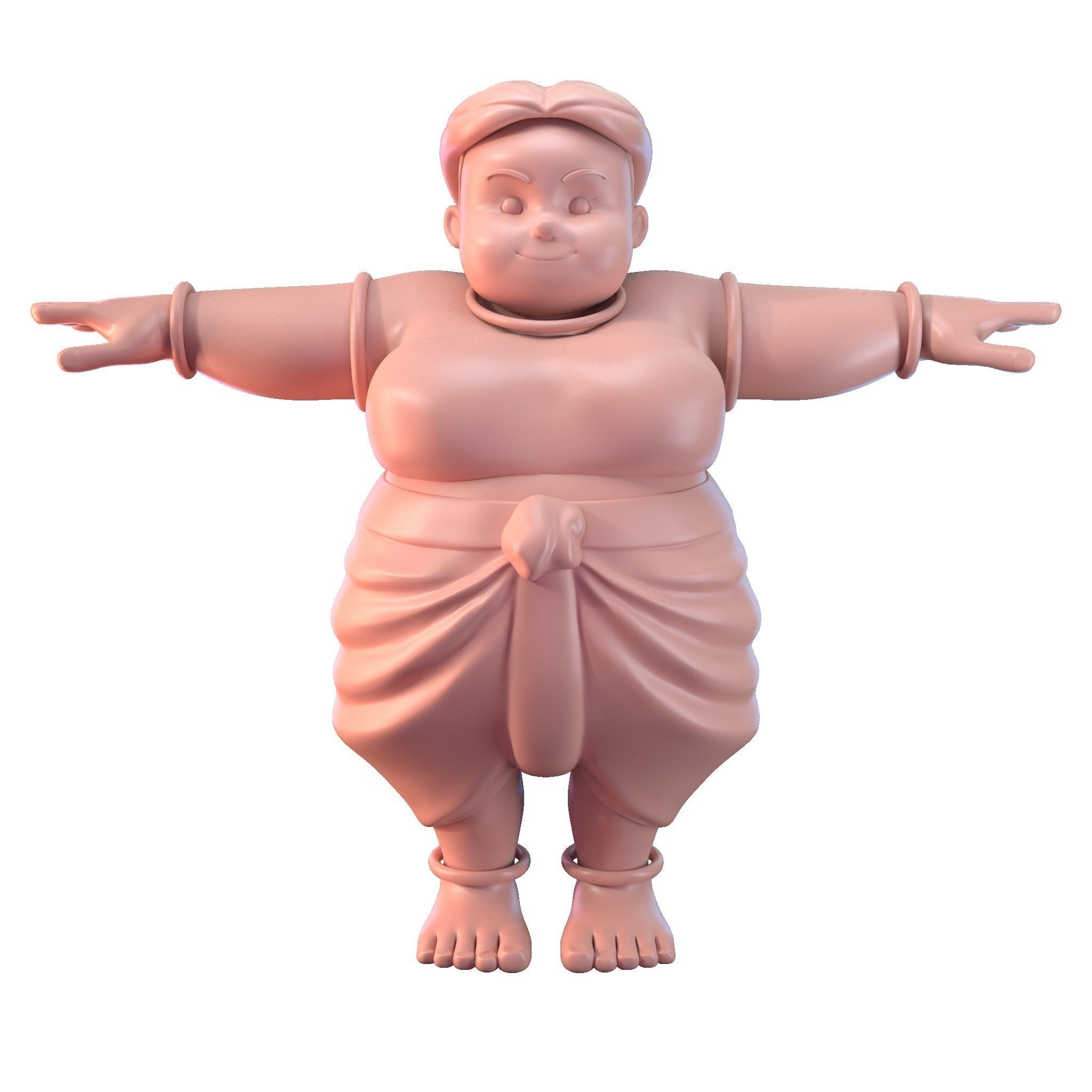 Fat Woman Villager 3D model_4