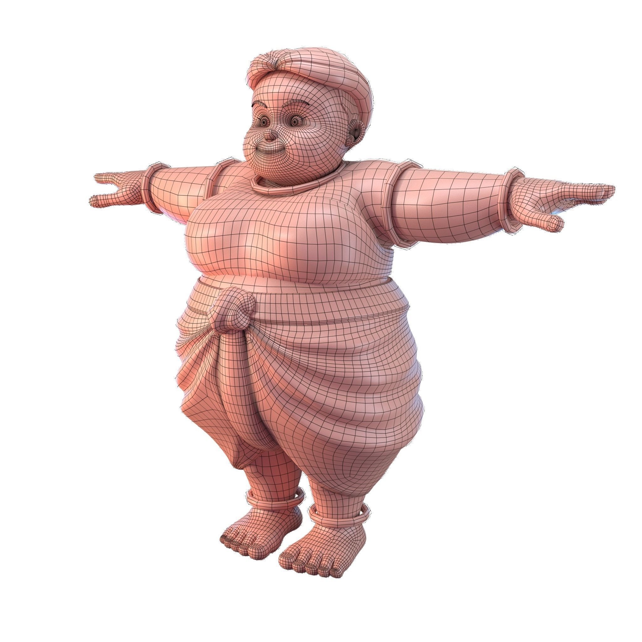 Fat Woman Villager 3D model_8
