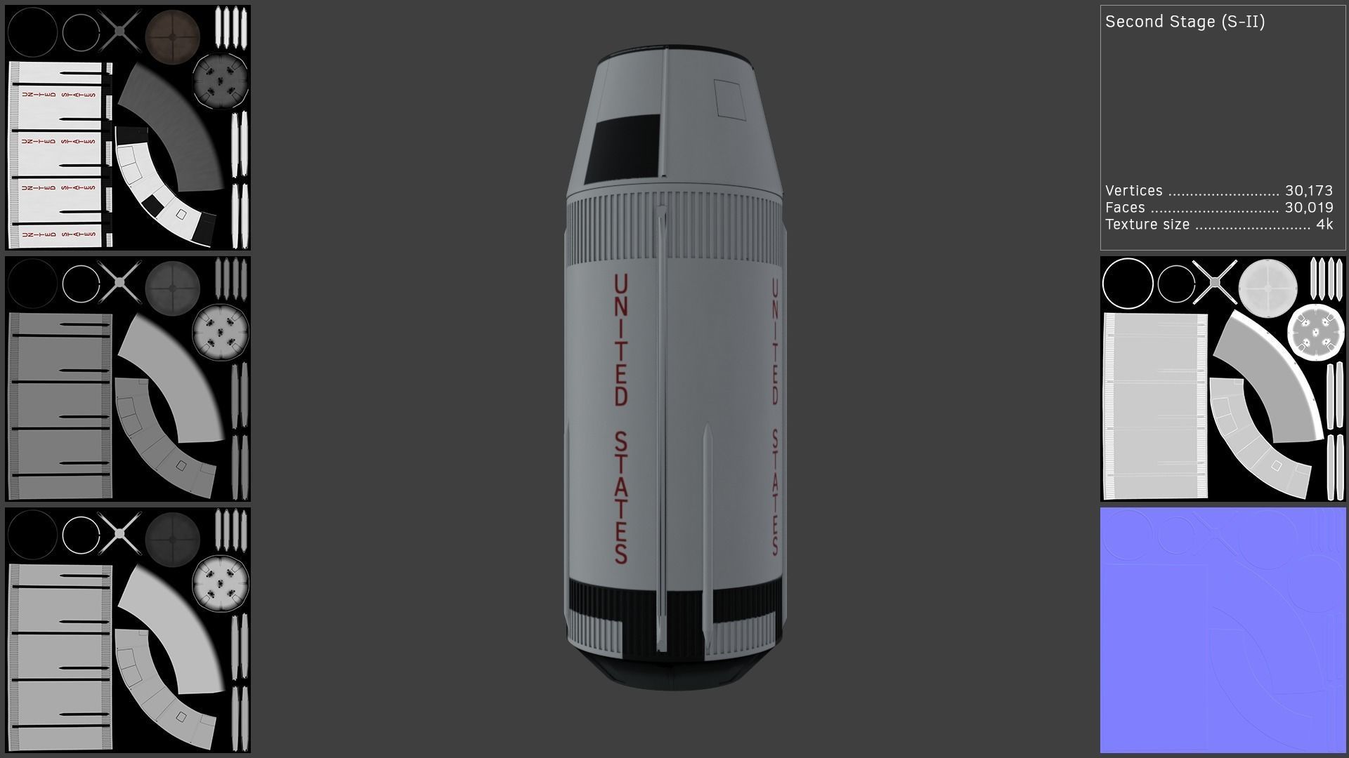 Saturn V Launch Vehicle with Apollo Spacecraft and Launch Tower 3D model_5