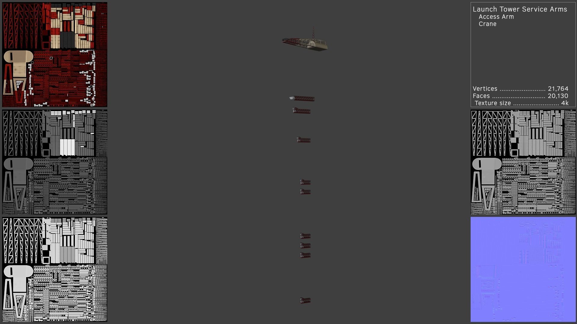 Saturn V Launch Vehicle with Apollo Spacecraft and Launch Tower 3D model_14