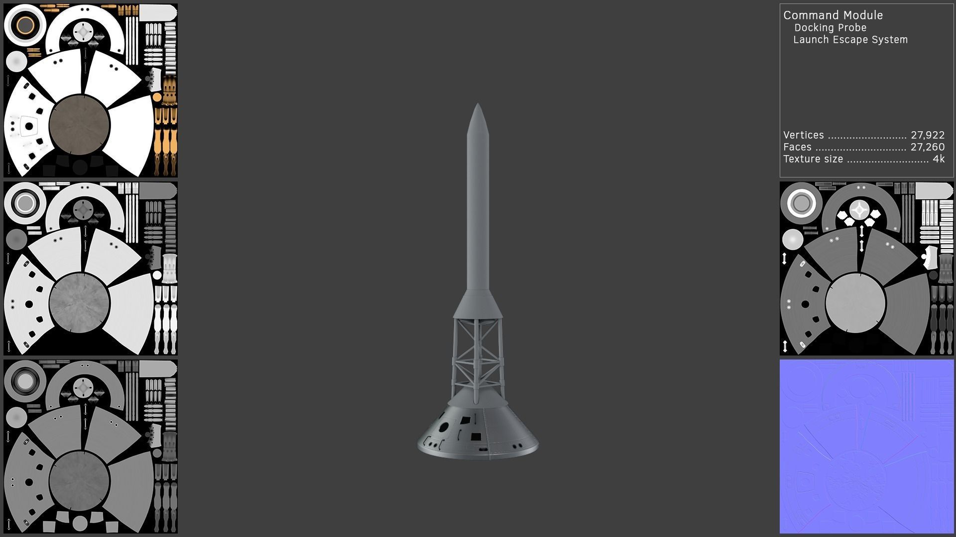 Saturn V Launch Vehicle with Apollo Spacecraft and Launch Tower 3D model_9