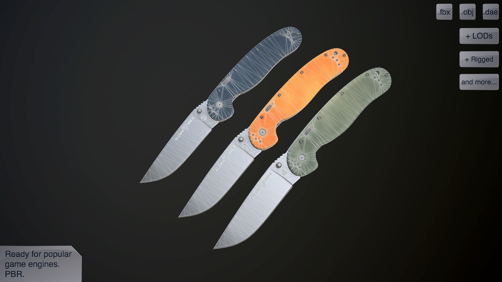 Clasp knives rat vol pack Low-poly 3D model_1