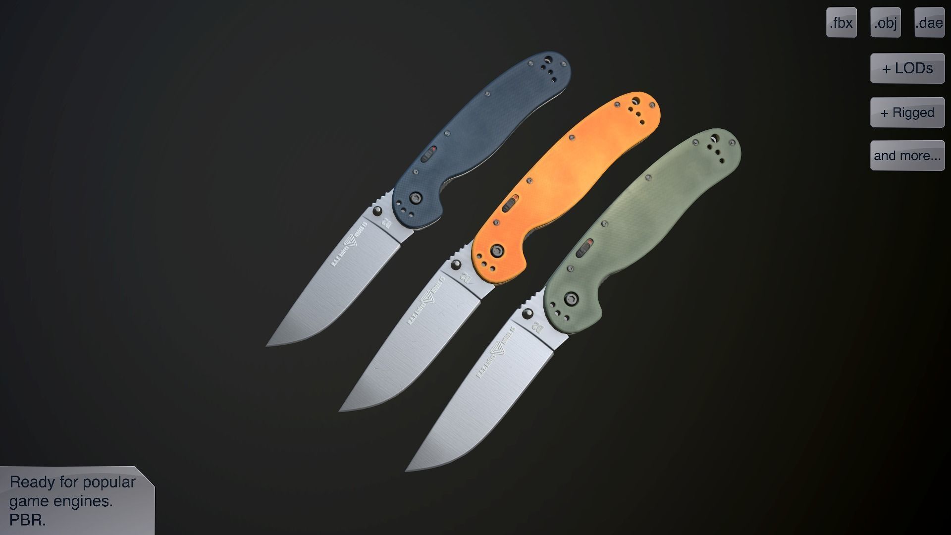 Clasp knives rat vol pack Low-poly 3D model_0