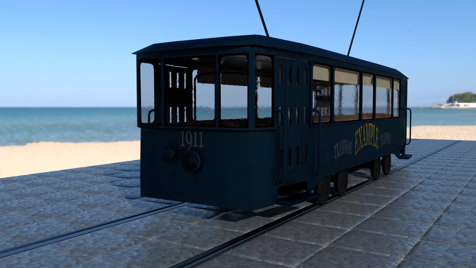 tramway Low-poly 3D model