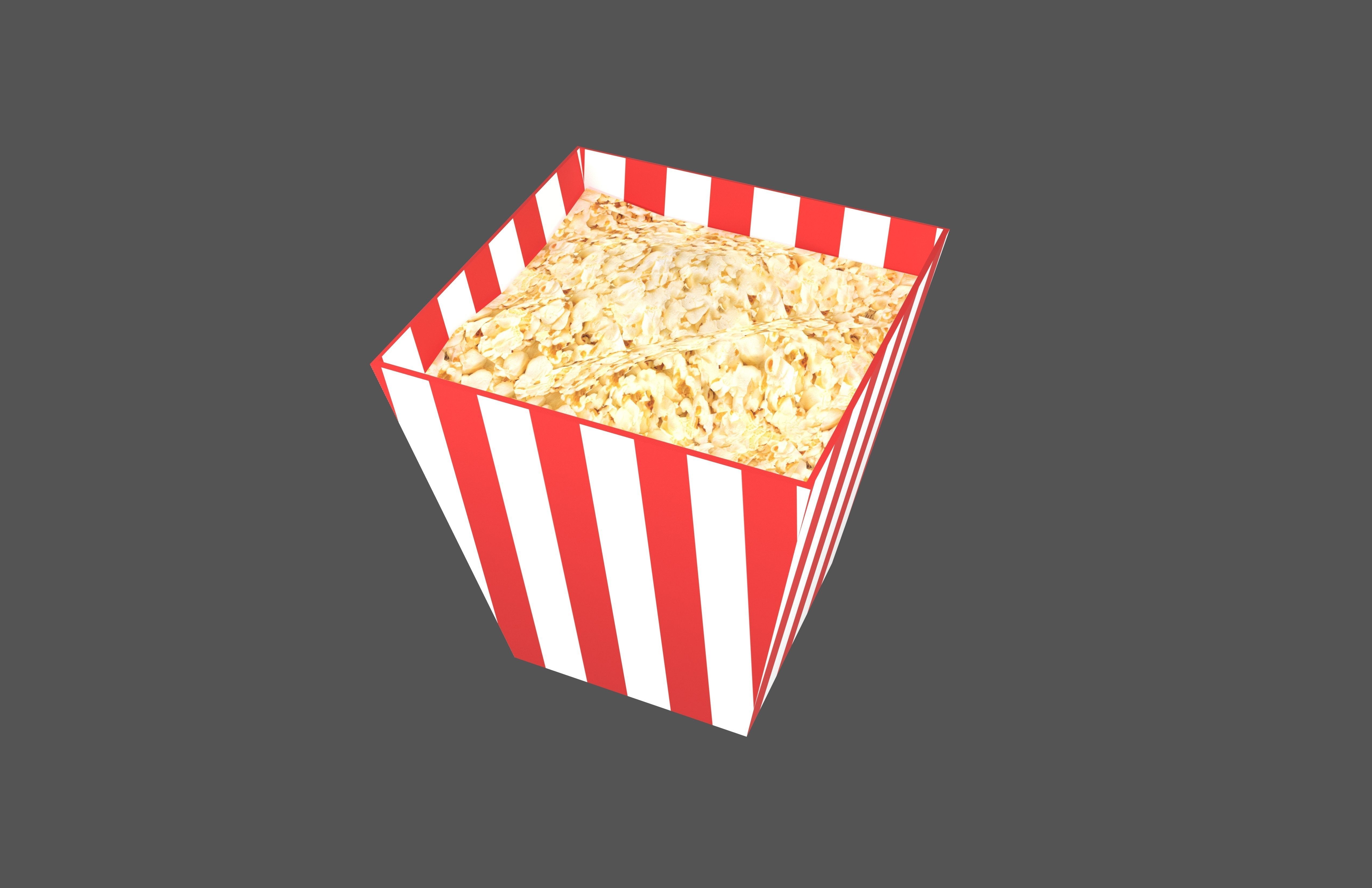 Popcorn v1 001 Low-poly 3D model_2