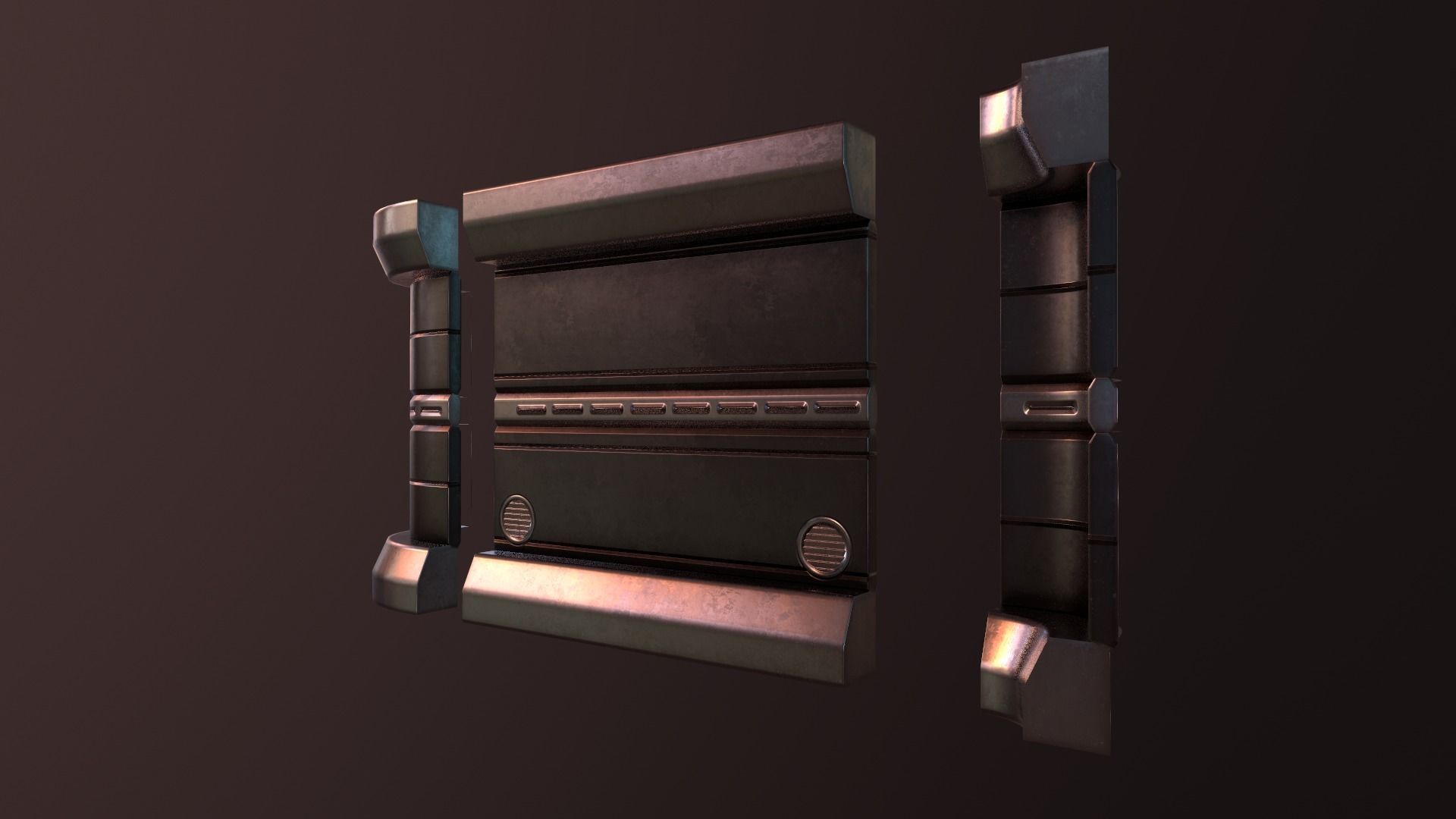 Sci Fi Walls Low-poly 3D model_5