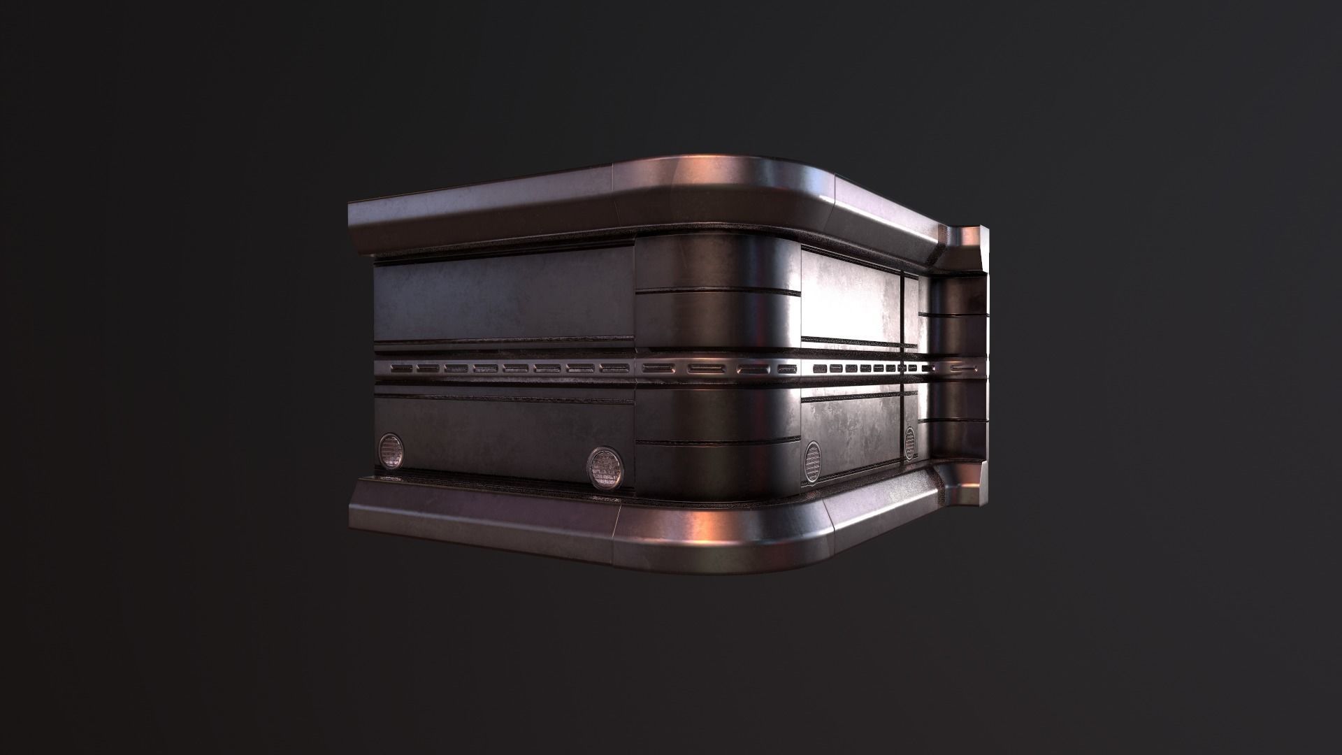 Sci Fi Walls Low-poly 3D model_3