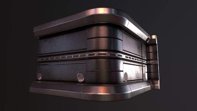 Sci Fi Walls Low-poly 3D model