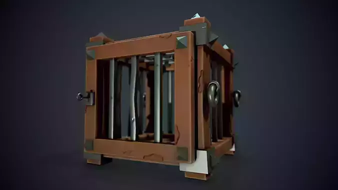Stylized Cage - Tutorial Included Low-poly 3D model