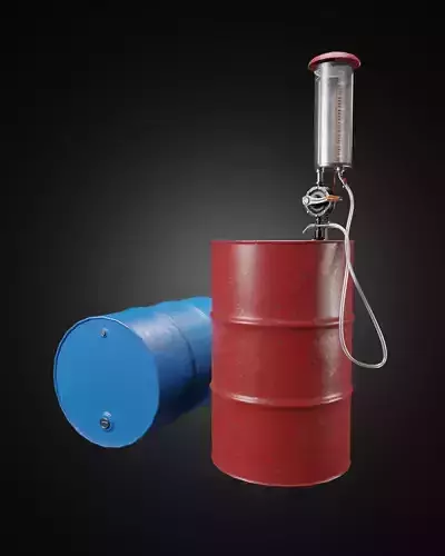 Vintage gasoline pump is a manual style